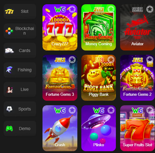 Main screen of royal x casino game page for PK players - 4